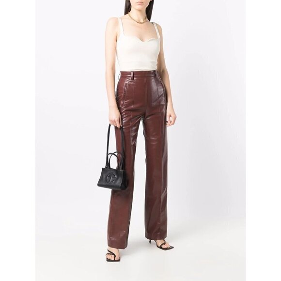 💕NANUSHKA💕 Regenerated Leather Pants - Mahogany Brown Medium M NWT - Picture 6 of 16
